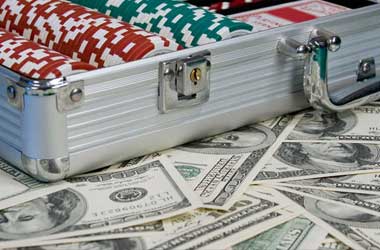 Suitcase of Cash and Poker Chips