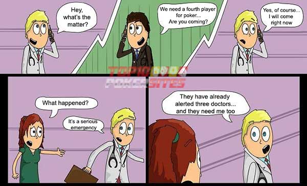 Doctor invited to home poker game comic strip
