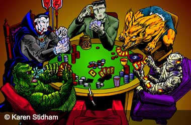 Monsters playing poker