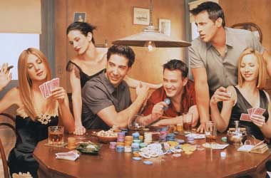 Cast of Friends playing poker