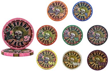 Chip Poker Keramik Kelas Kasino Nevada Jack