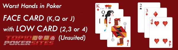Worst Hands in Poker: Face Card with Low Card (Unsuited)